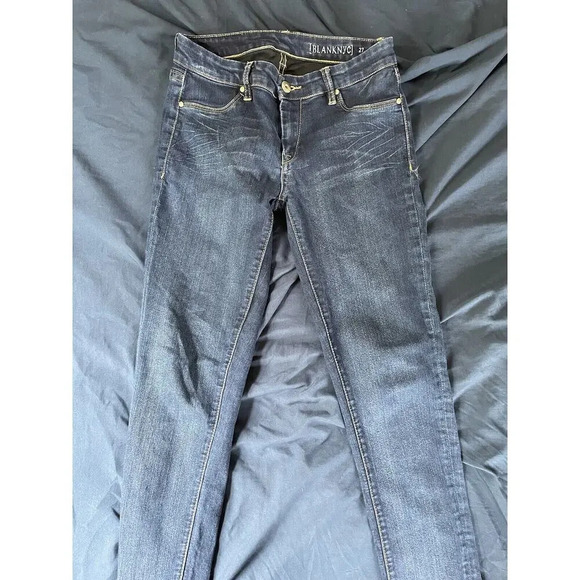 Blank NYC Women's Size 27 Blue Skinny Dark Wash Cotton Blend Stretch Denim Jeans - Picture 6 of 7
